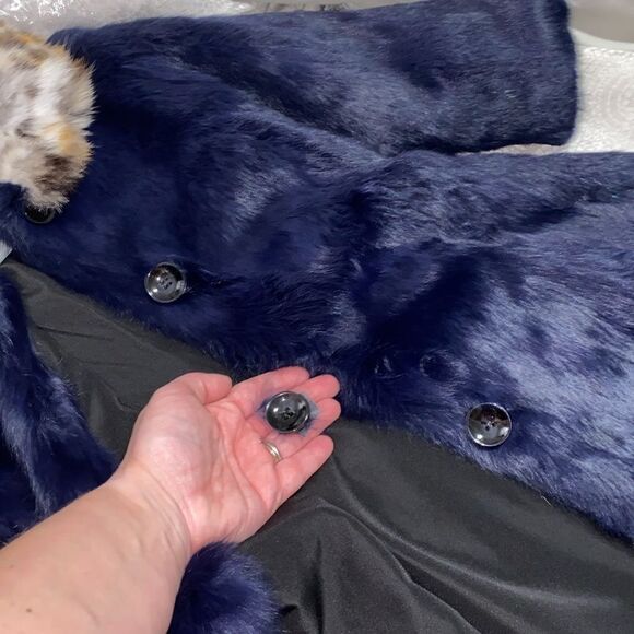 Adrienne Landau Real Rabbit Fur Coat for Kids Size 4/5 - Picture 6 of 7